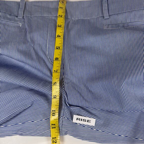 Talbots Womens The Perfect Crop Pants Blue Pinstripe Cotton Blend Petite 10P - Picture 7 of 10